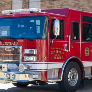Sentinel Photo/JO ALLEN Back in action The Centralia Fire Department’s 2020 fire engine, which was involved in an accident earlier this year where a wrong-way driver hit the truck head on, is finally back in the station and is ready for action. The repairs to the engine's complete front end took nearly eight months to complete.