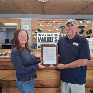 Submitted Photo DAV presents special plaque to the Wards The Illinois Disabled American Veterans (DAV) Chapter 28 in Mount Vernon recently presented a Plaque of Commendation to Michael and Sharon Ward, of Ward’s Pressure Washing in Mount Vernon. Over the years, the Wards have been steady contributors to the mission of supporting and assisting needy U.S. military veterans, which is the focus of the DAV. In addition to monetary donations, the Wards have also donated equipment, mechanical services, storage areas, transportation/delivery services and facility space for mechanical endeavors, just to name a few. The Wards are but a few of the business donors in and around the Jefferson County area that step up when a need arises. The DAV appreciates each and every donor that honors those who served in the armed forces of our country.